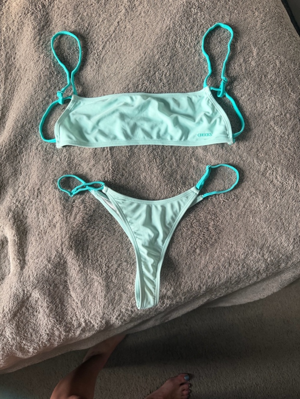 Boutine LA Mint Green Bikini Set with Aqua Straps- sold out online